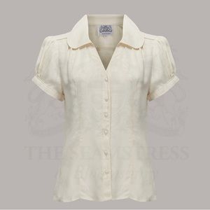 Judy Blouse From the Seamstress of Bloomsbury; Vintage 1940s Style Cream Blouse